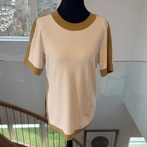 Tory Burch Cream and Gold Sweater